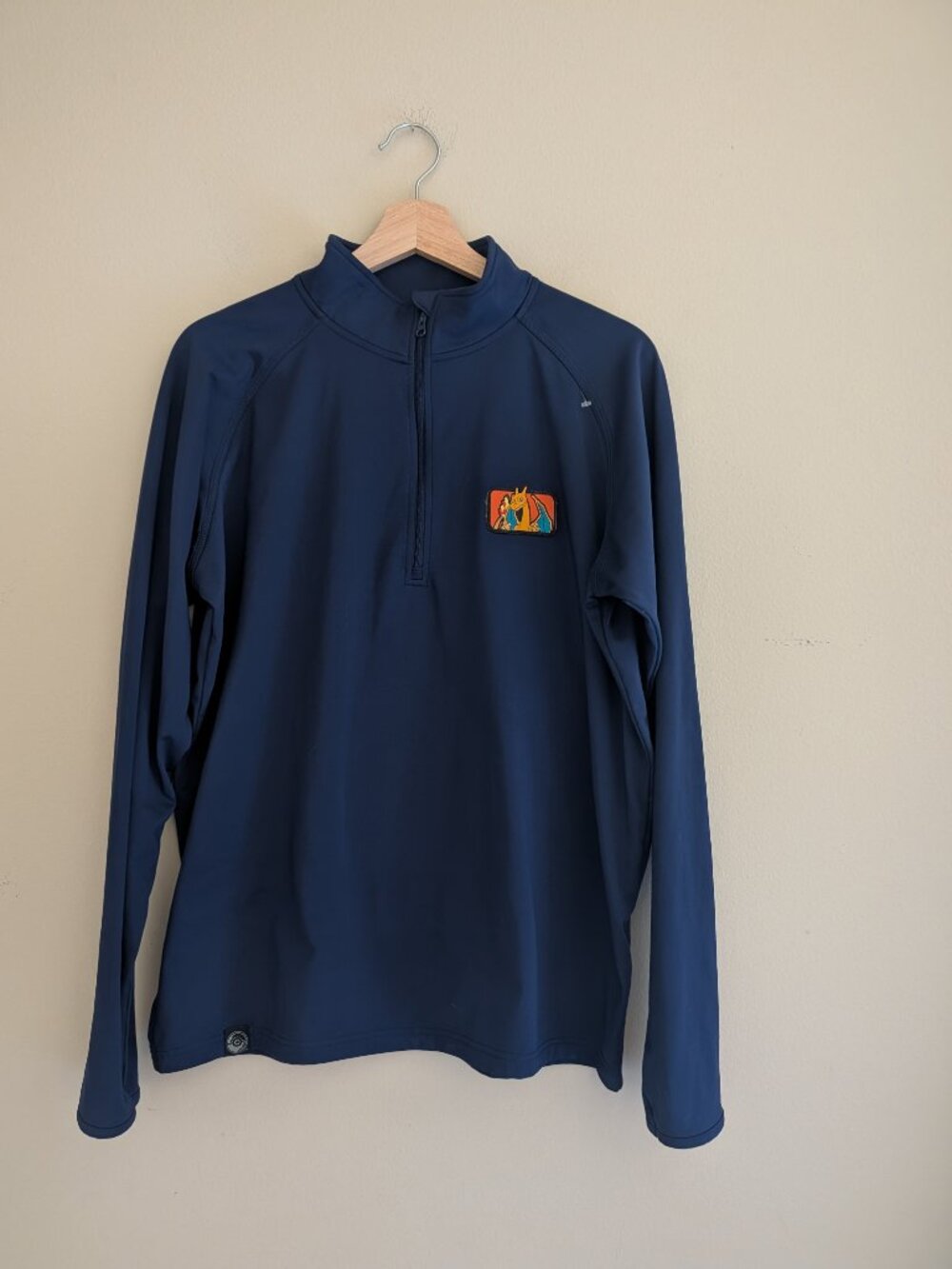 Pokémon Center Charizard Quarter-Zip Pullover Navy Blue Mens Size M
